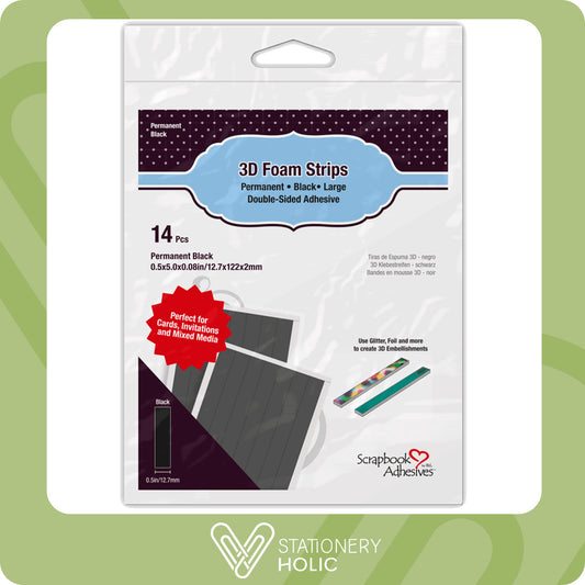 Scrapbook Adhesives - Foam Strips 0.5" - Black