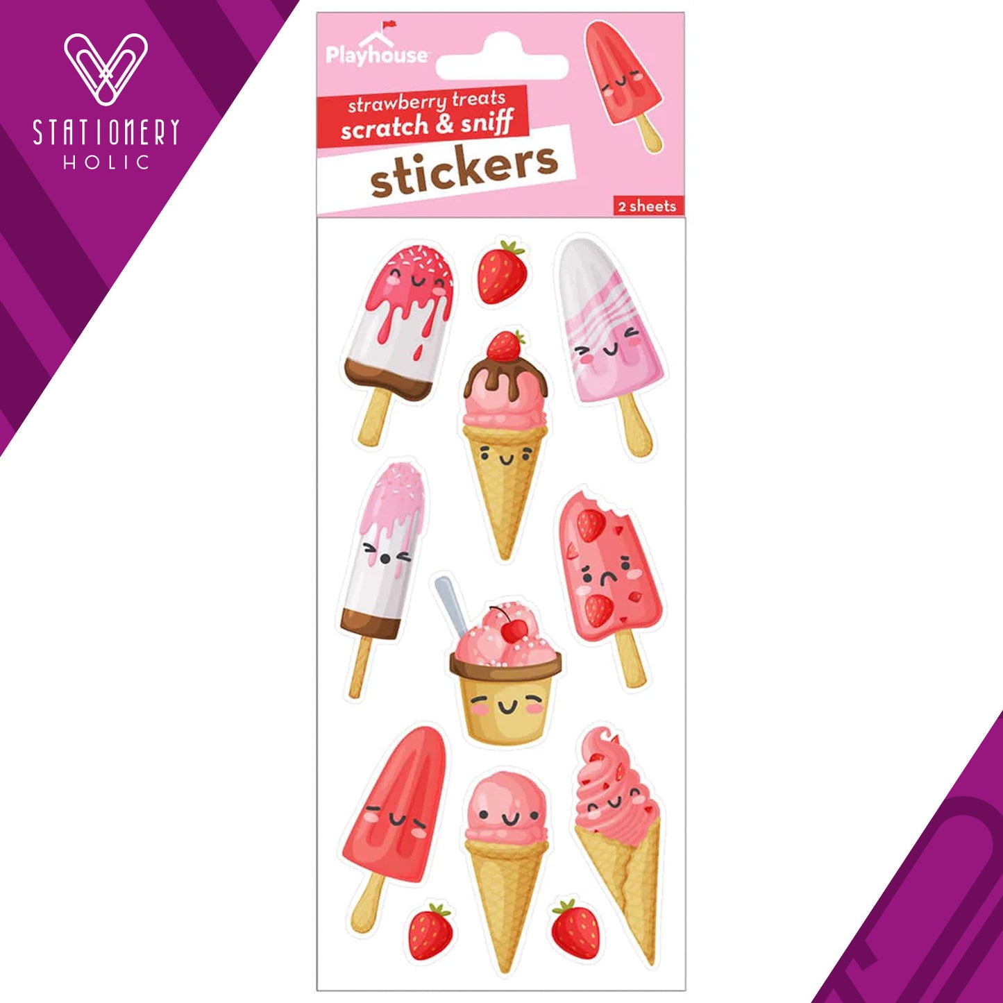 Paper House - Stickers Scratch and Sniff - Strawberry Treats