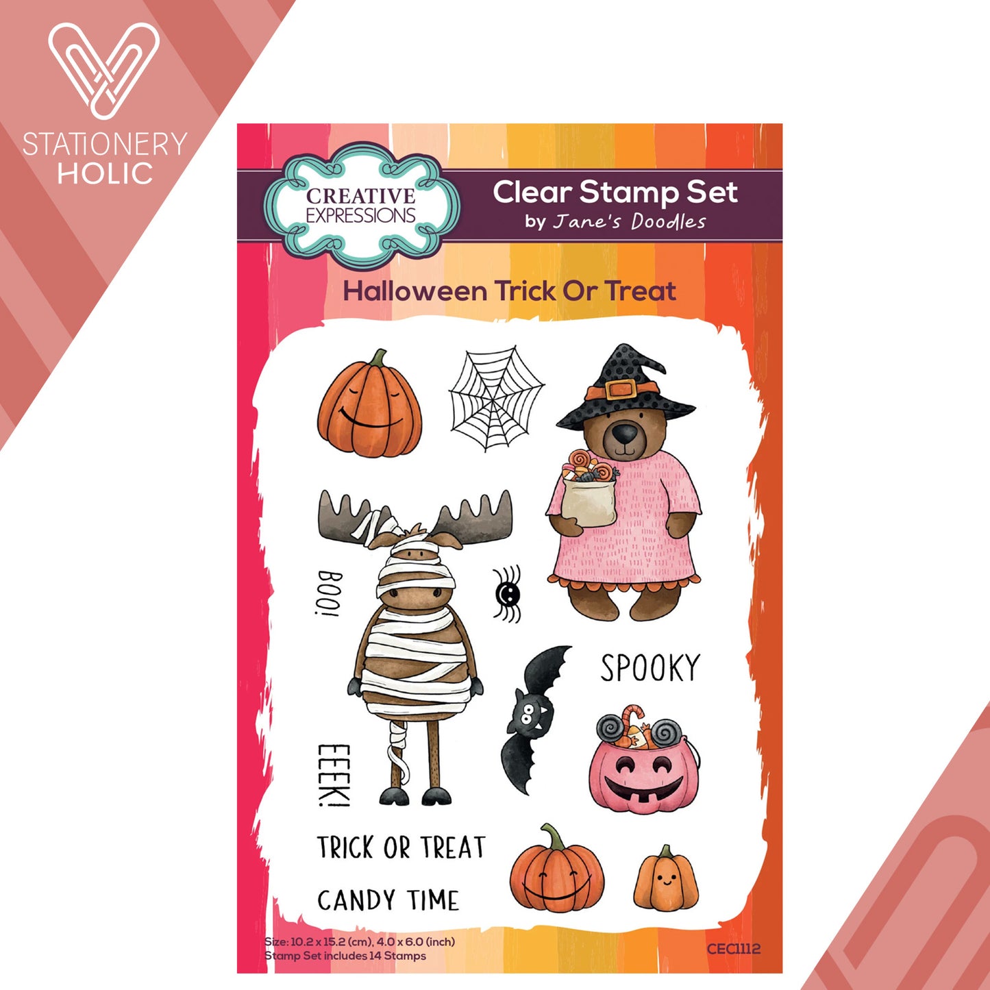 Jane´s Doodles - Sellos 4 x 6 - Halloween Trick Or Treat