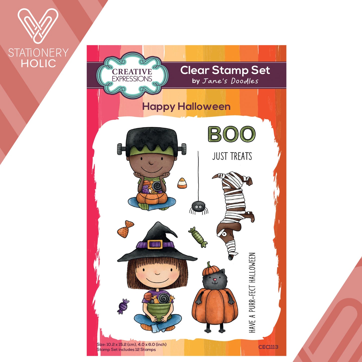 Jane´s Doodles - Sellos 4 x 6 - Happy Halloween