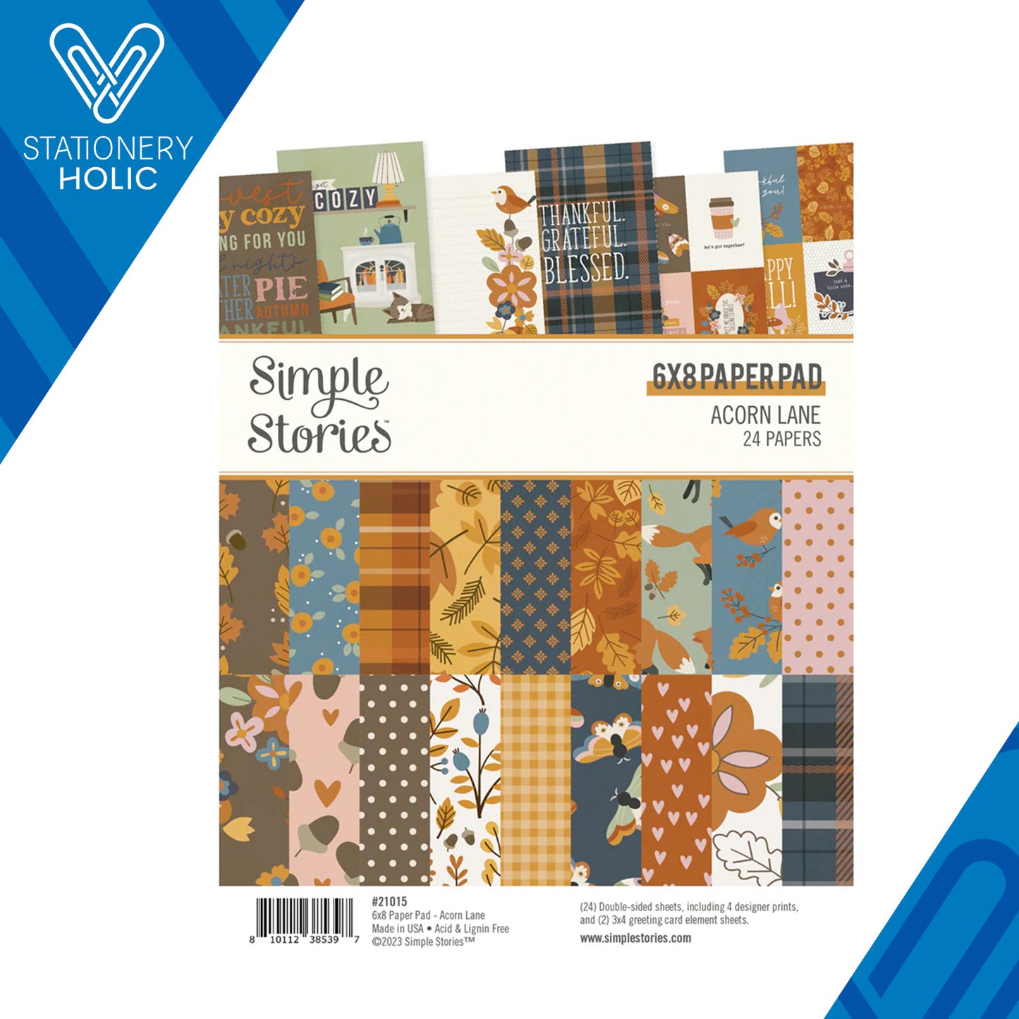 Simple Stories - Block Papel 6 x 8 - Acorn Lane