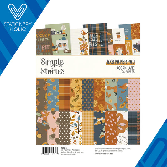 Simple Stories - Block Papel 6 x 8 - Acorn Lane