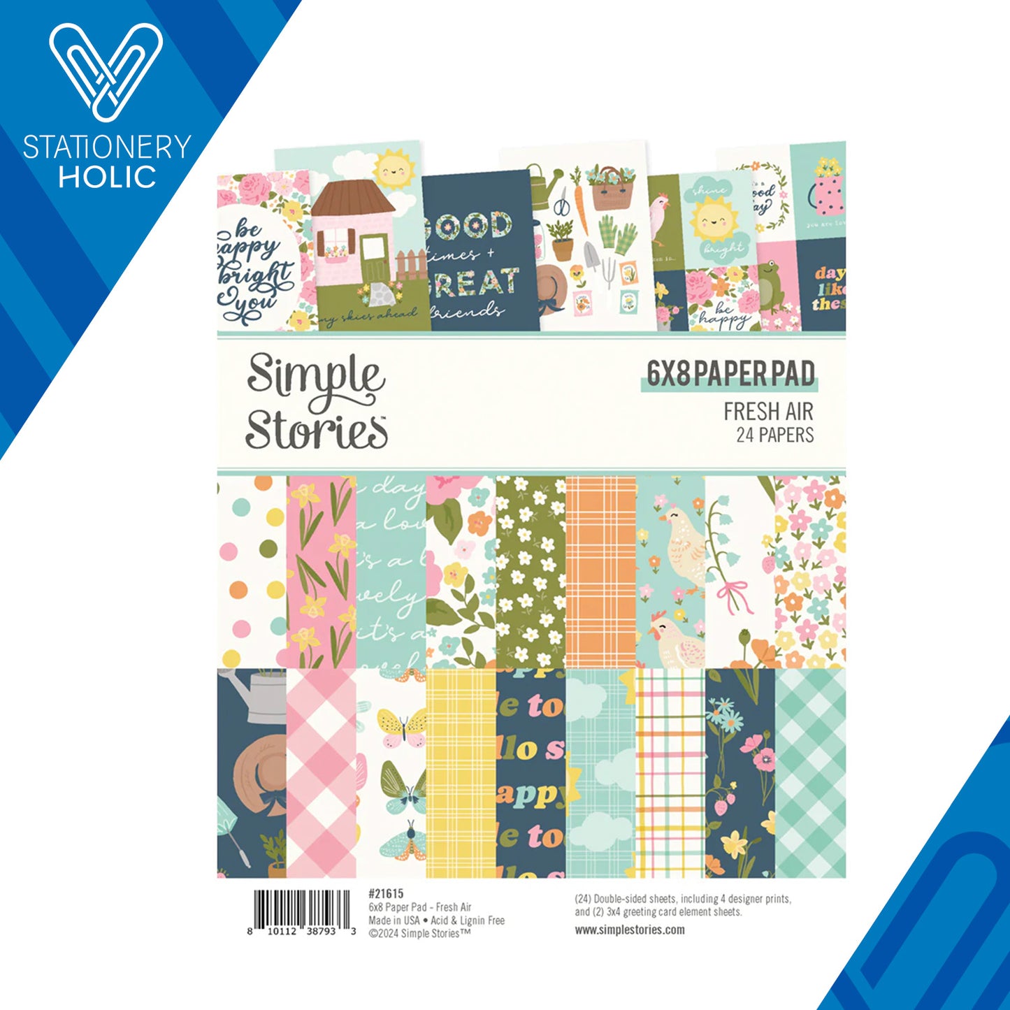 Simple Stories - Block Papel 6 x 8 - Fresh Air