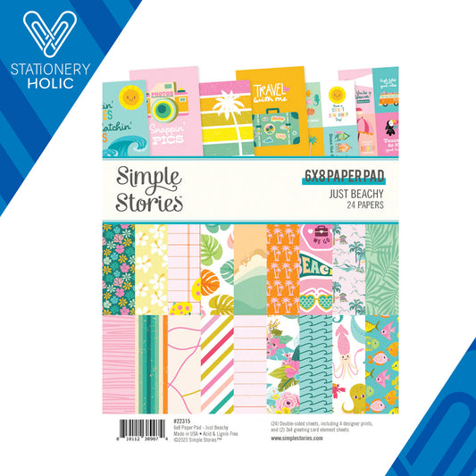 Simple Stories - Block Papel 6 x 8 - Just Beachy
