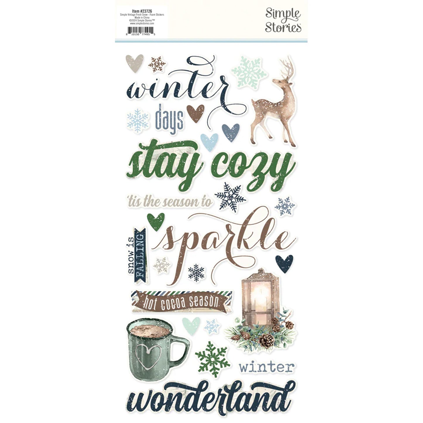 Simple Stories - Foam Stickers 6 x 12 - Fresh Snow