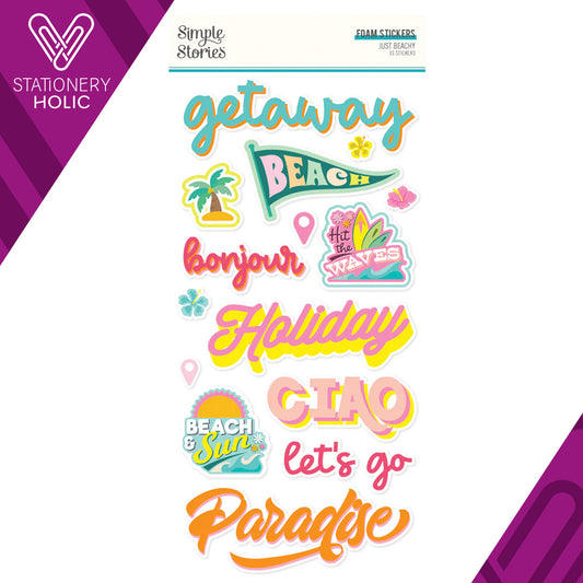 Simple Stories - Foam Stickers 6 x 12 - Just Beachy