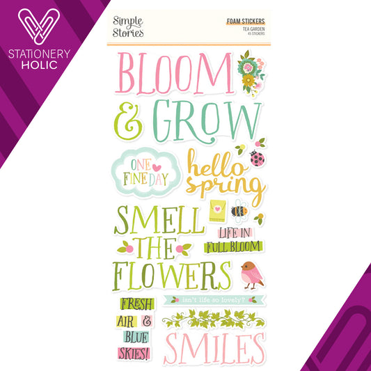 Simple Stories - Foam Stickers 6 x 12 - Tea Garden