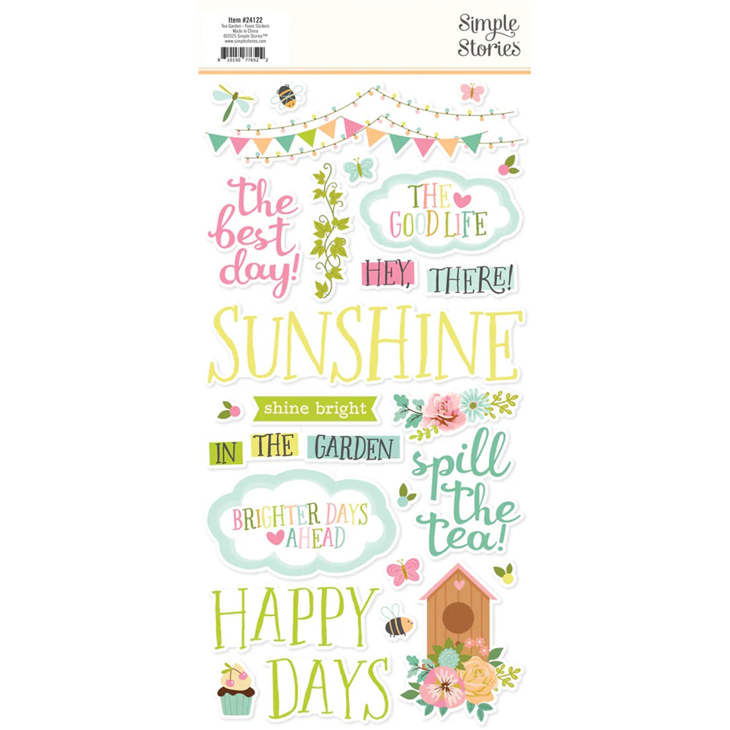 Simple Stories - Foam Stickers 6 x 12 - Tea Garden
