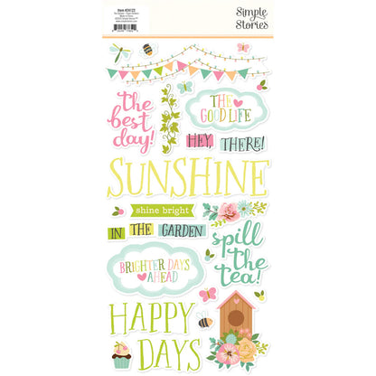 Simple Stories - Foam Stickers 6 x 12 - Tea Garden