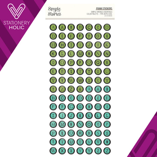 Simple Stories - Foam Stickers 6 x 12 - Type Keys Cool