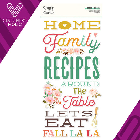 Simple Stories - Foam Stickers 6 x 12 - What's Cookin'?