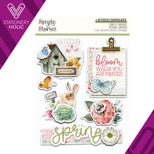 Simple Stories - Layered Chipboard - Spring Garden