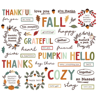Simple Stories - Sentiments Bits & Pieces - Cider & Donuts