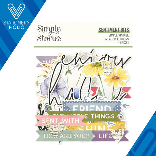 Simple Stories - Sentiments Bits & Pieces - Meadow Flowers
