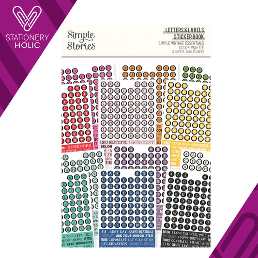 Simple Stories - Sticker Book - Letters & Labels Color Palette