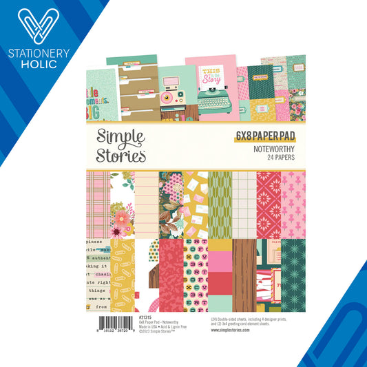 Simple Stories - Block Papel 6 x 8 - Noteworthy