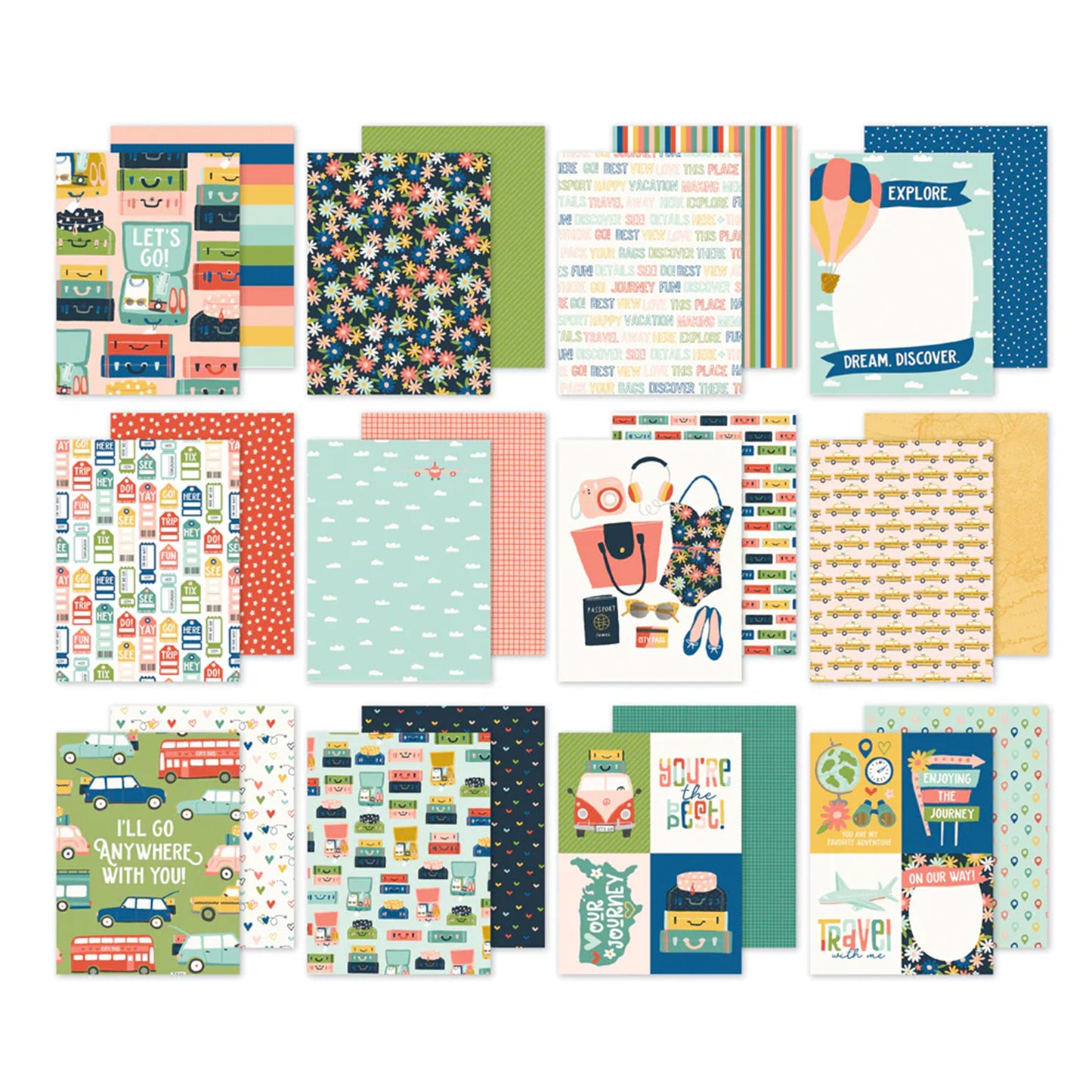 Simple Stories - Block Papel 6 x 8 - Pack Your Bags