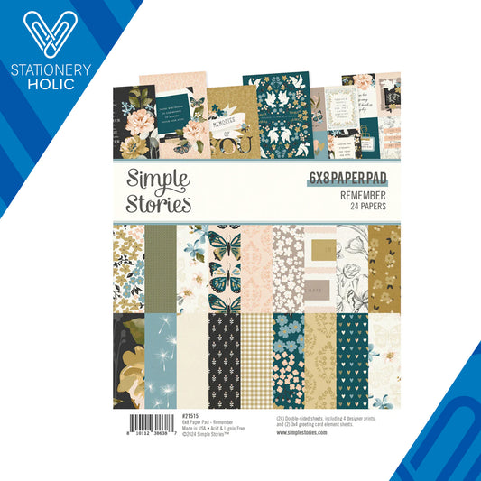 Simple Stories - Block Papel 6 x 8 - Remember