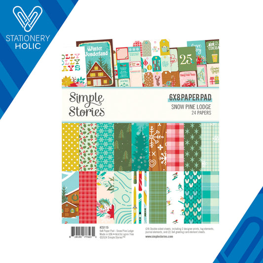 Simple Stories - Block Papel 6 x 8 - Snow Pine Lodge