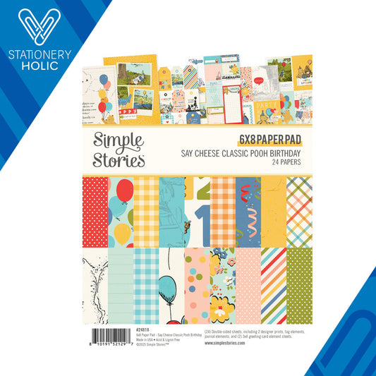 Simple Stories - Block Papel 6 x 8 - Pooh Birthday