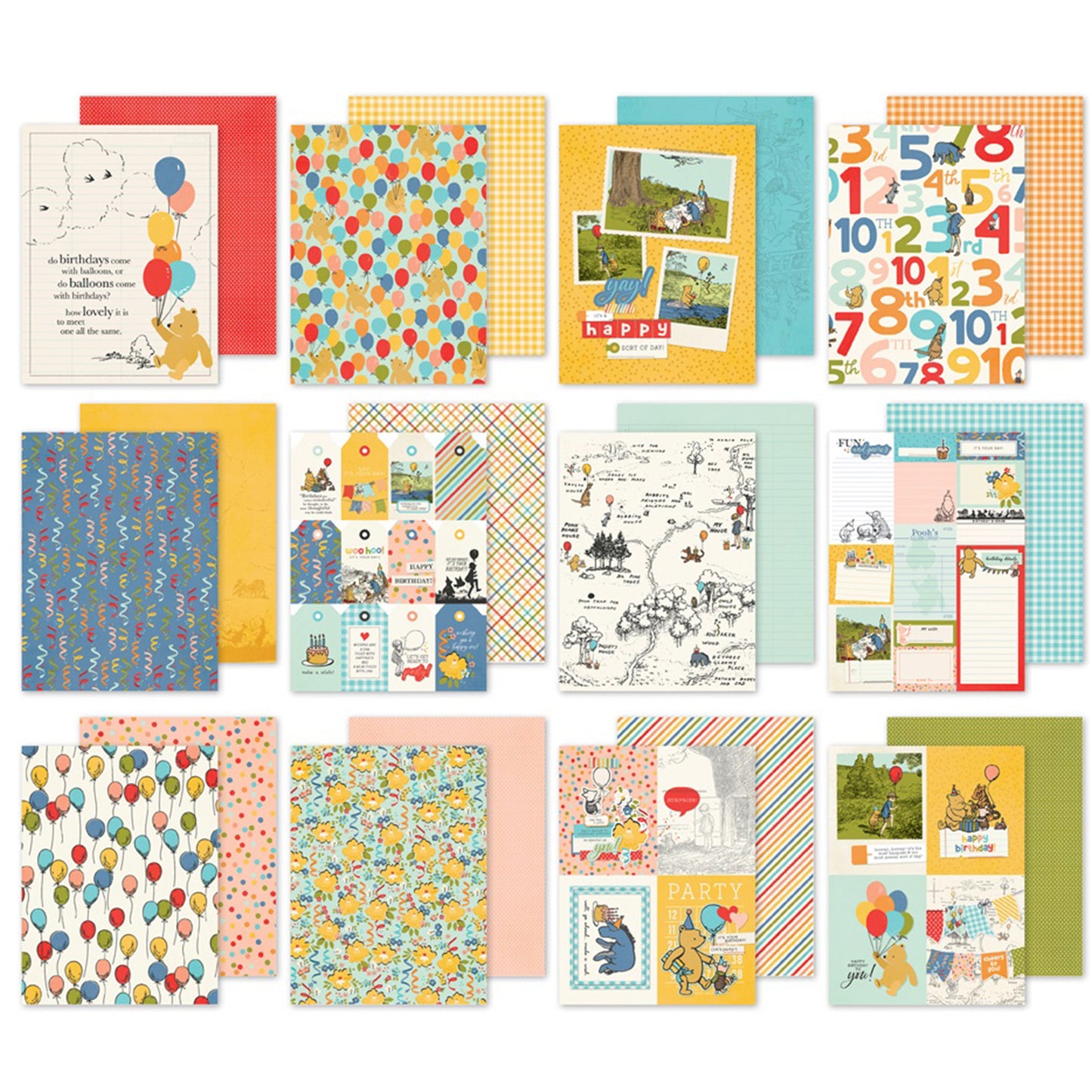 Simple Stories - Block Papel 6 x 8 - Pooh Birthday