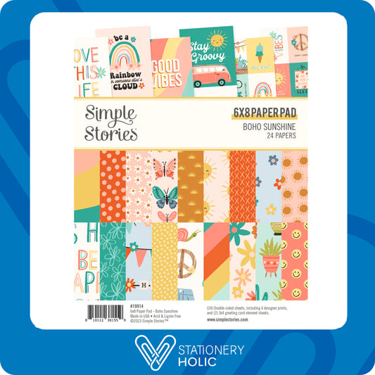 Simple Stories - Bloc Papel 6 x 8 - Boho Sunshine