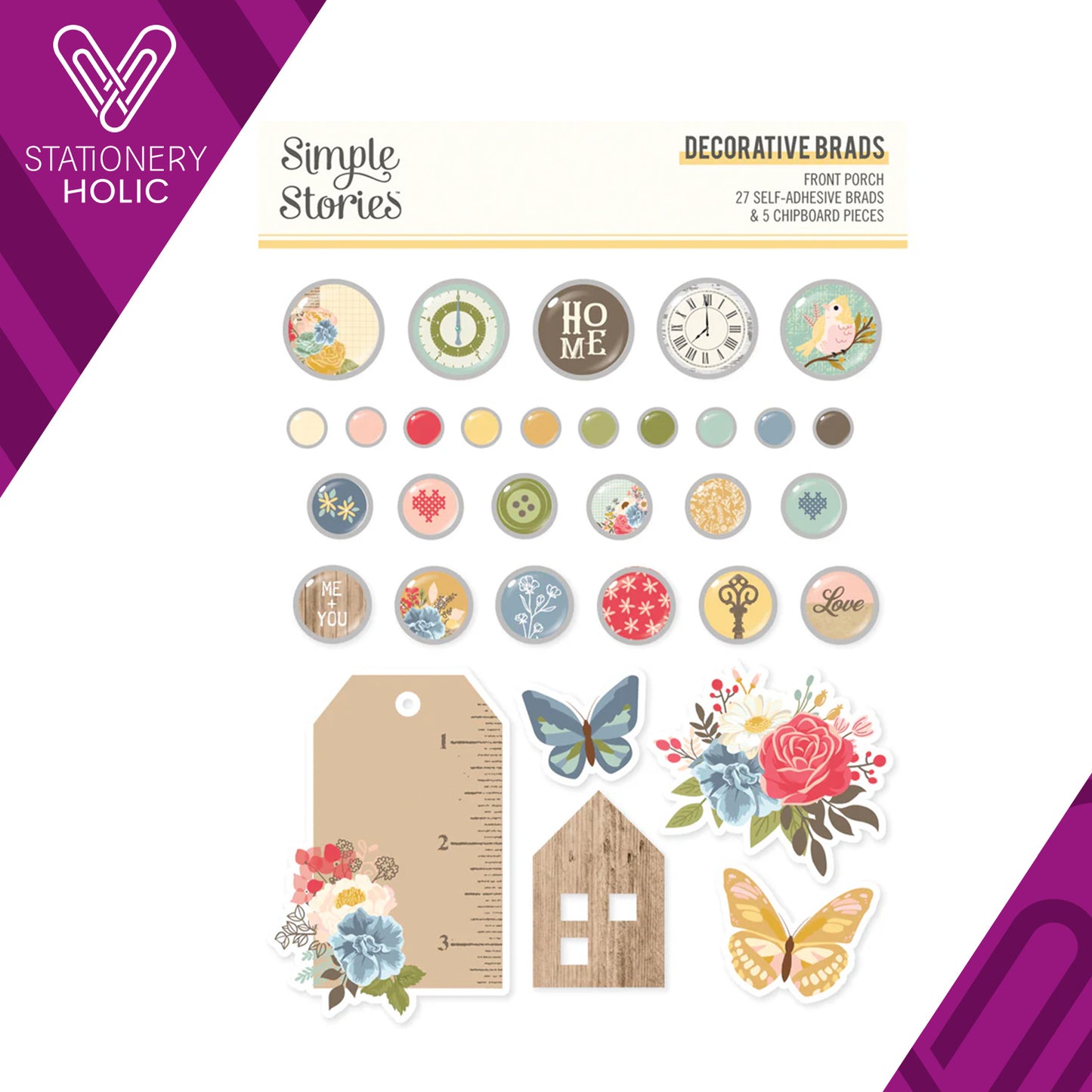 Simple Stories - Decorative Brads - Front Porch