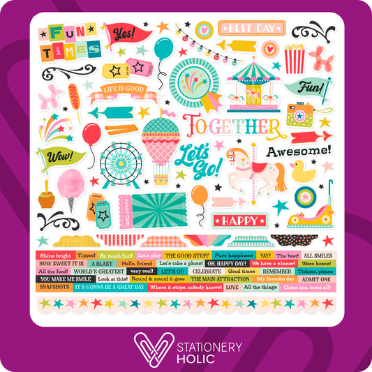 Simple Stories - Hoja de Stickers 12 x 12 - Fun Times