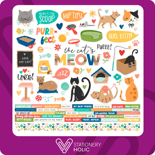 Simple Stories - Hoja de Stickers 12 x 12 - Fur Baby Cat