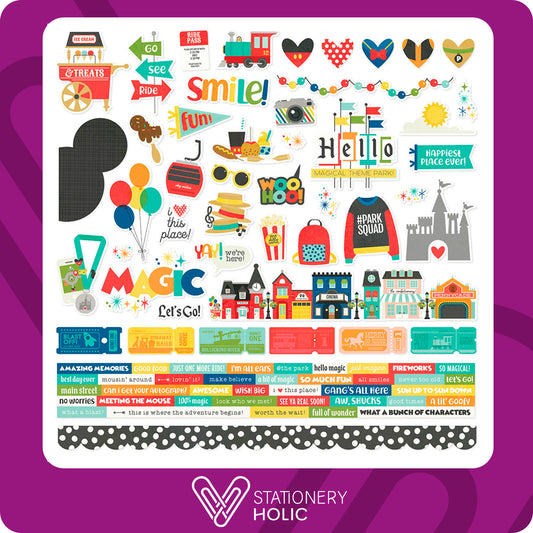 Simple Stories - Hoja de Stickers 12 x 12 - Say Cheese At The Park