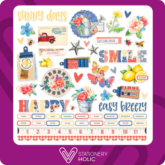 Simple Stories - Hoja de Stickers 12 x 12 - Simple Vintage Linen Market
