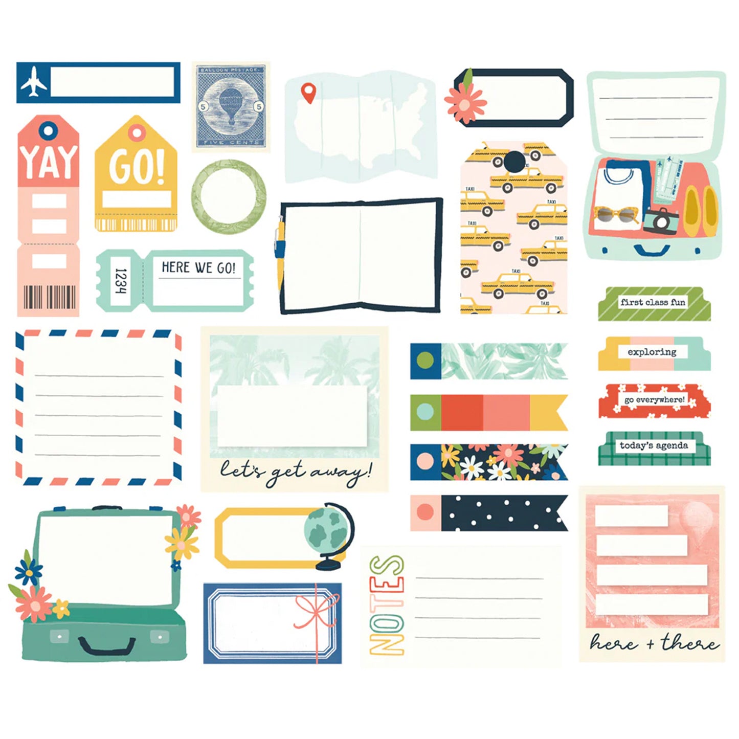 Simple Stories - Journal Bits & Pieces - Pack Your Bags