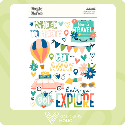 Simple Stories - Rub-ons - Pack Your Bags
