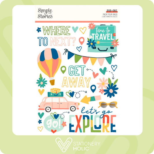 Simple Stories - Rub-ons - Pack Your Bags