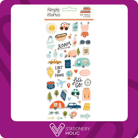 Simple Stories - Puffy Stickers - Safe Travels