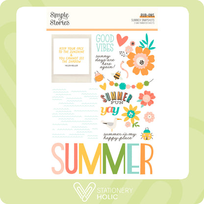 Simple Stories - Rub-ons - Summer Snapshots