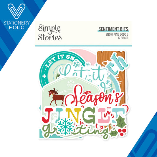 Simple Stories - Sentiments Bits & Pieces - Snow Pine Lodge