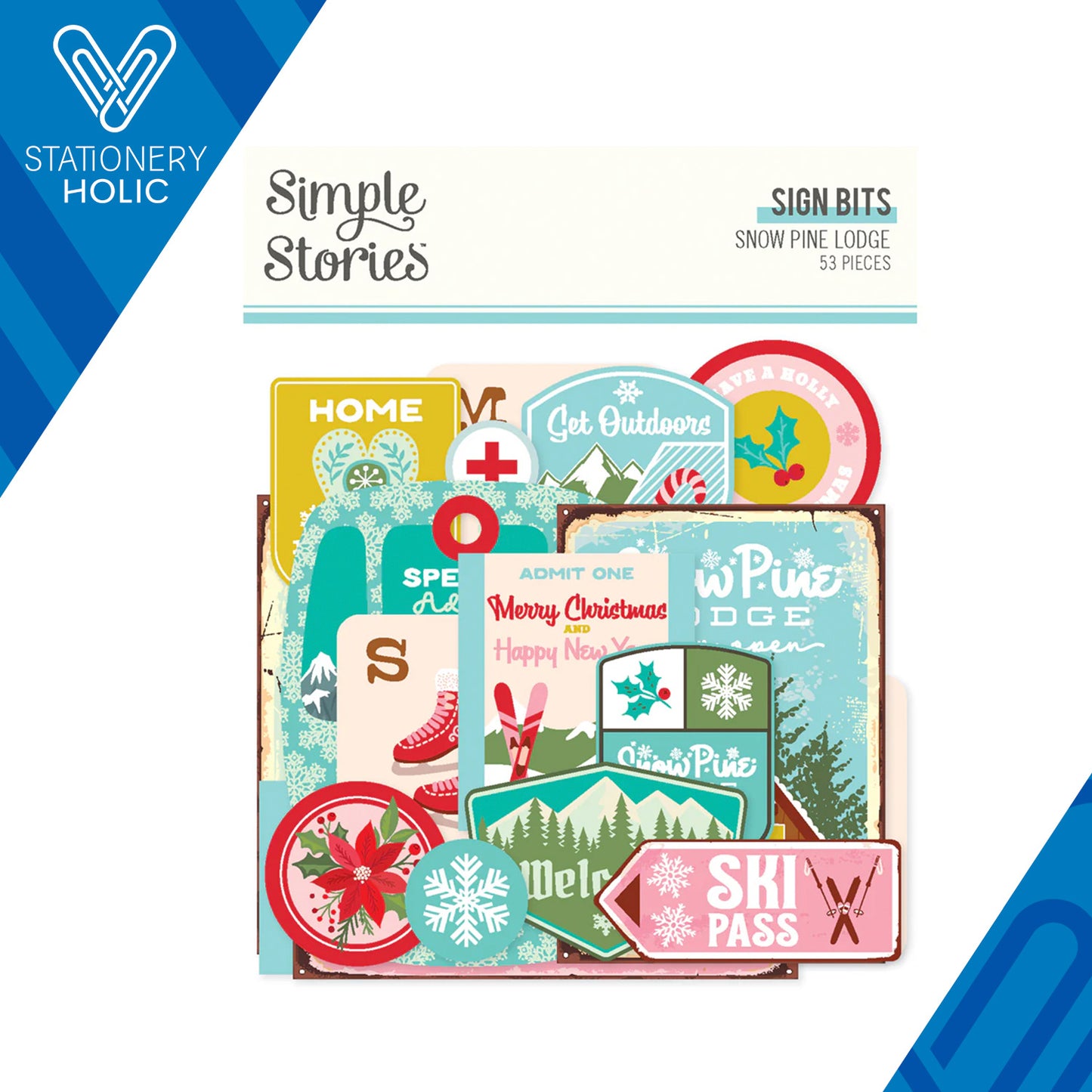 Simple Stories - Sign Bits & Pieces - Snow Pine Lodge