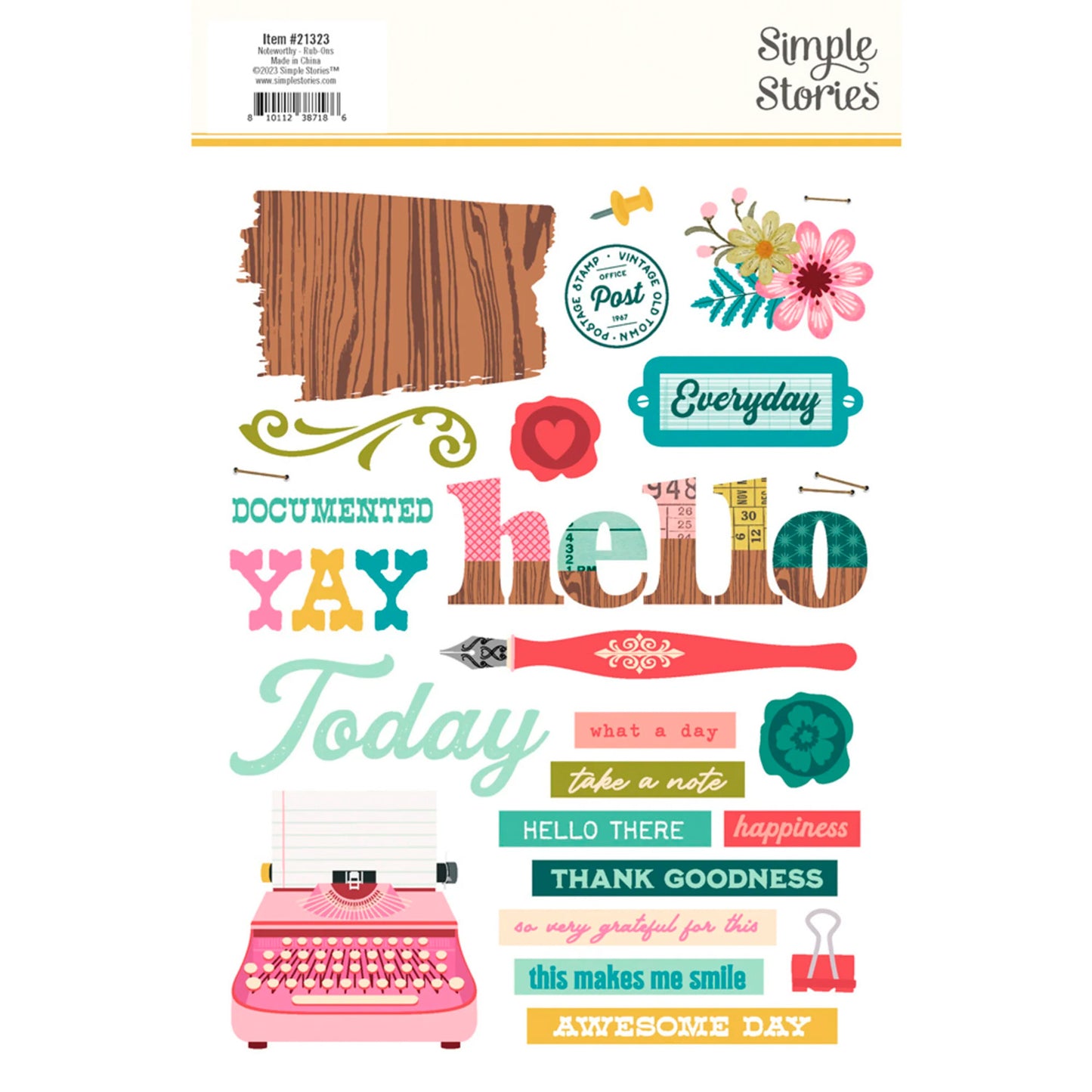 Simple Stories - Rub-ons - Noteworthy