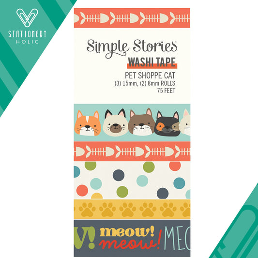 Simple Stories - Washi Box - Pet Shoppe Cat