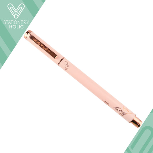 Simply Guilded - Pluma Gel 0.5mm Negro - Pink Leaves