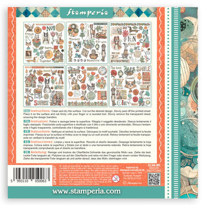 Stamperia - Rub-ons (6 hojas) - Furry Friends