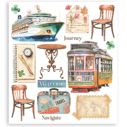 Stamperia - Rub-ons 20.5 x 23 cm (6 hojas) - Art Of Travelling