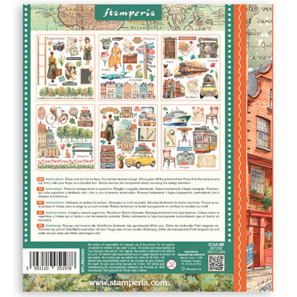Stamperia - Rub-ons 20.5 x 23 cm (6 hojas) - Art Of Travelling