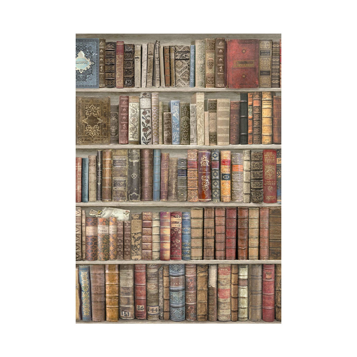 Stamperia - Set Papel Arroz A6 (8 unidades) - Vintage Library Backgrounds