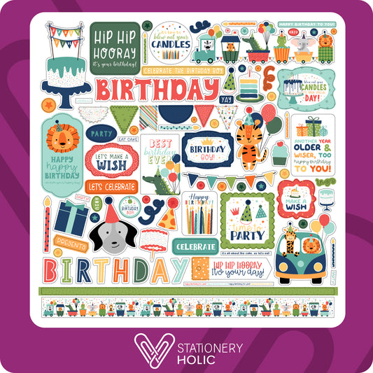 Echo Park - Hoja de Stickers 12 x 12 - A Birthday Wish