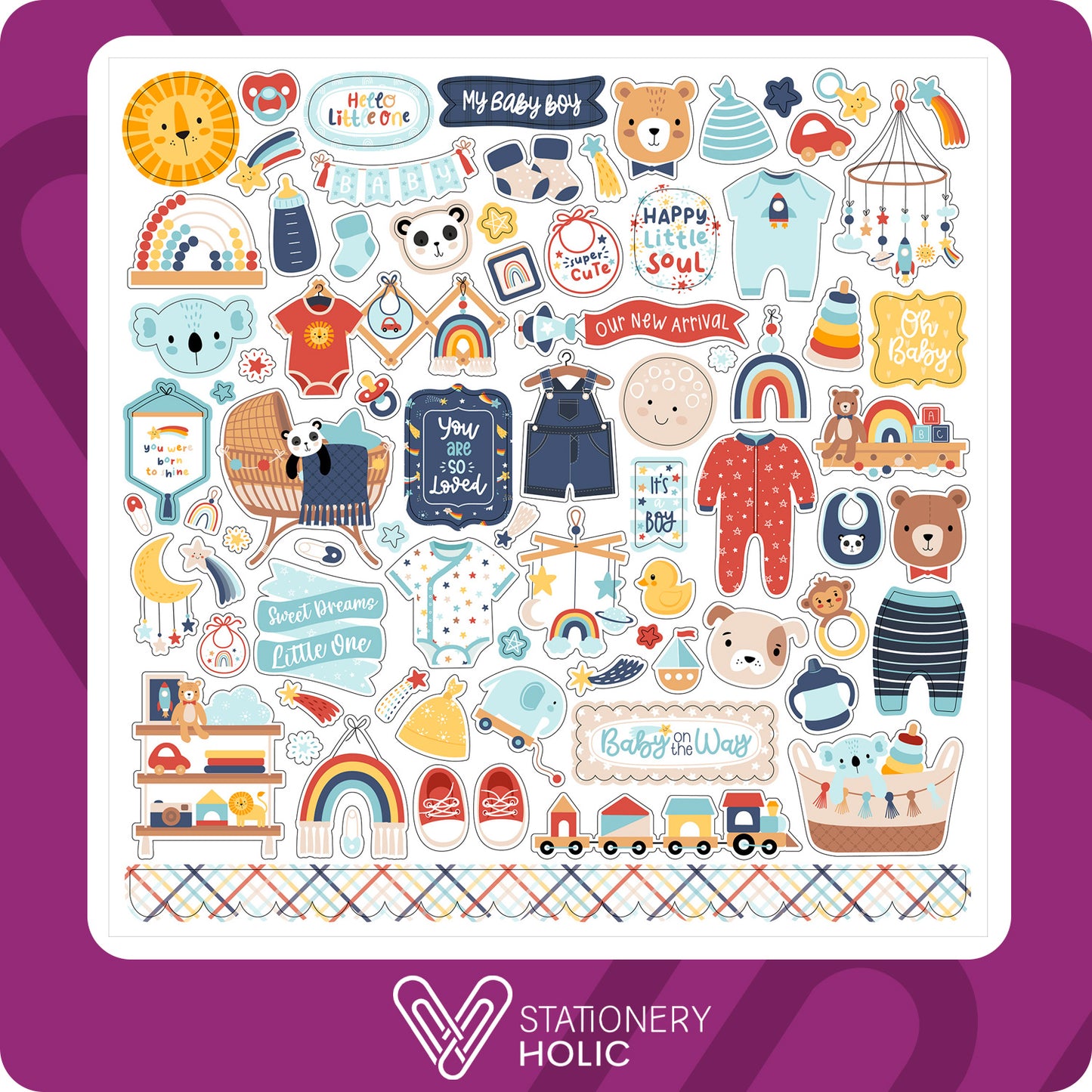 Echo Park - Hoja de Stickers 12 x 12 - Baby On Board Boy