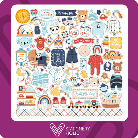Echo Park - Hoja de Stickers 12 x 12 - Baby On Board Boy