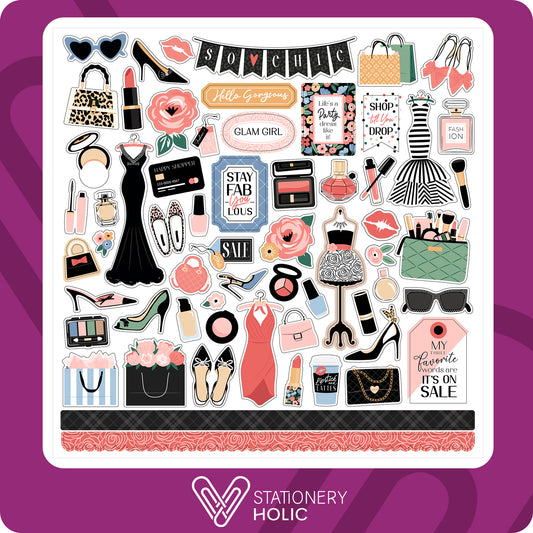 Echo Park - Hoja de Stickers 12 x 12 - Fashion