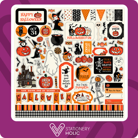 Echo Park - Hoja de Stickers 12 x 12 - Halloween Fun